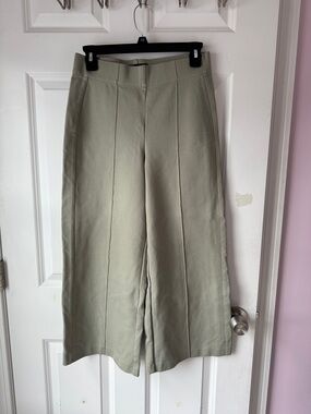 Women's Wide-Leg Trousers - Sage Green